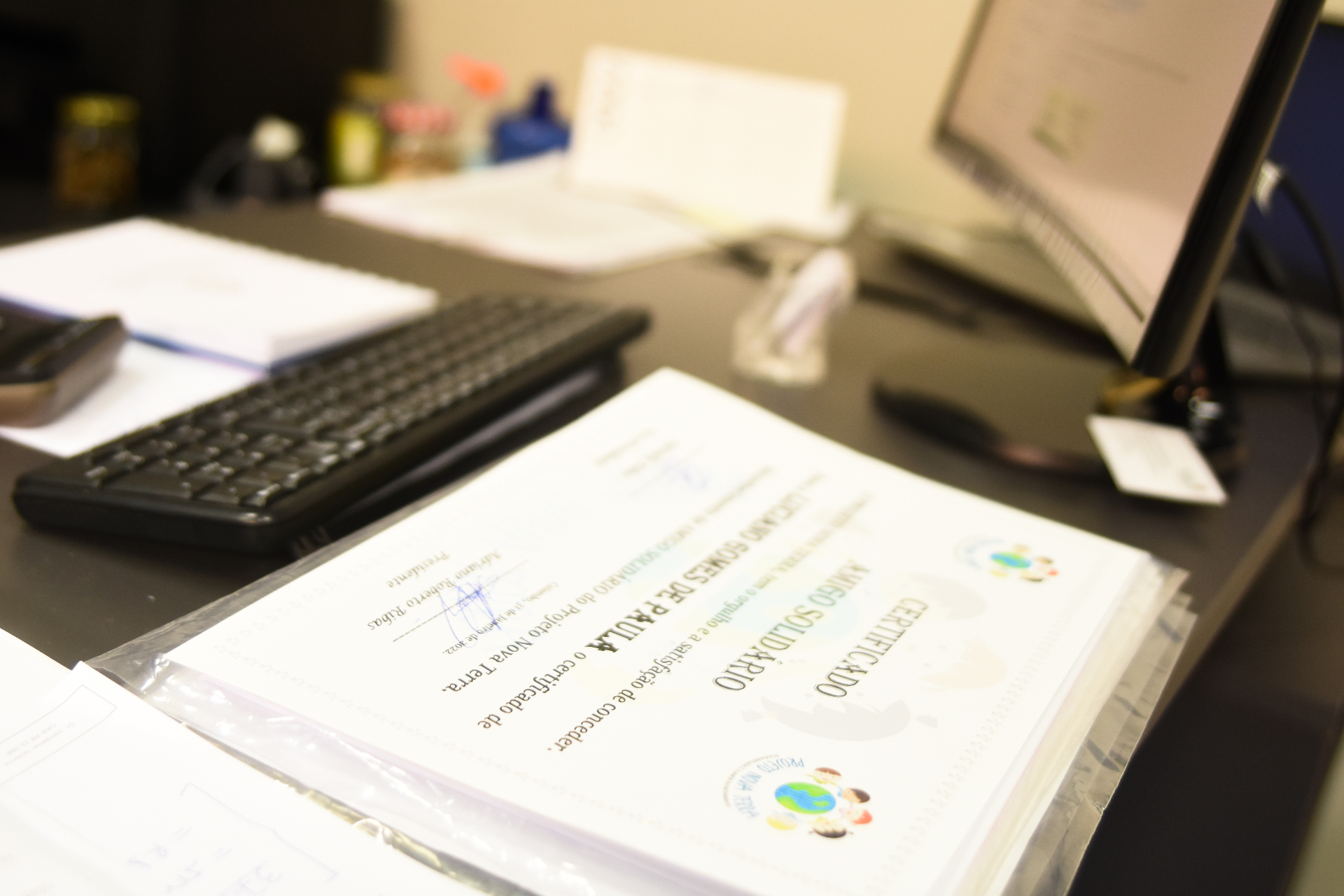 Certificado Amigo Solidário recebido pela Luzon Contabilidade